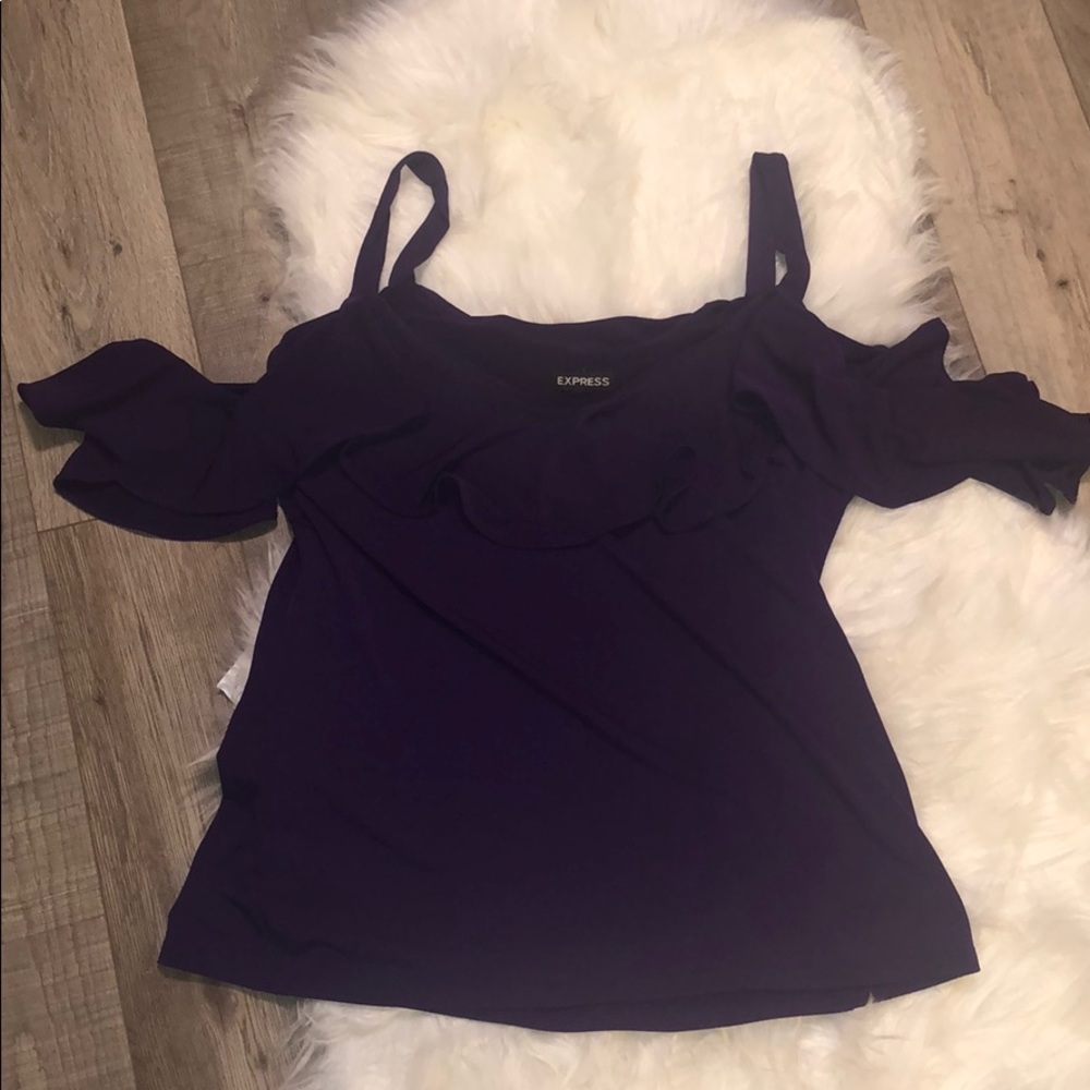 spaghetti off the shoulder silk blouse